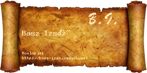 Basz Izsó névjegykártya